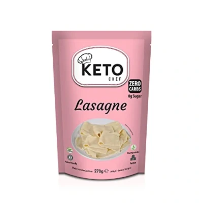 Image of Keto Chef Vegan Lasagne Pasta Sheets Instant Konjac Slim Sheet, Contains Zero Carbohydrates, Shirataki, Fat &amp; Sugar, Made From Free Flour, Paleo Friendly Low Calorie Ready to Eat (270g)