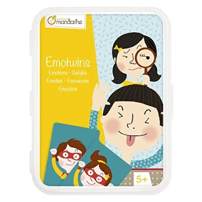 Image of Avenue Mandarine Ref CO151C Emotwins Card Game Can You Match the Twins? Elegant &amp; Original Graphics, 2 to 4 Players, 10 Minute Playtime, Suitable for Ages 5+
