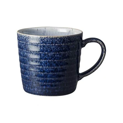 Image of Denby Studio Blue Cobalt/Pebble Ridged Mug