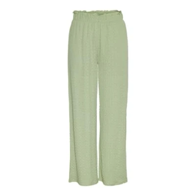 Image of PIECES Women&#039;s Pcabigail Hw Pants Fabric Trousers, Tendril, L