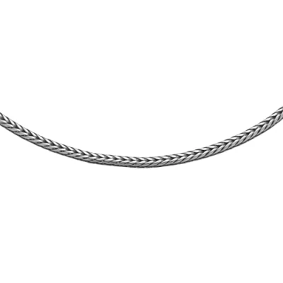 Image of Tuscany Silver Women&#039;s Sterling 1.6 mm Oxidised Round Foxtail Chain Necklace of Length 41 cm/16 Inch