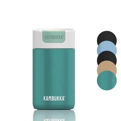 Image of Kambukka Travel mug 300ml/10oz insulated coffee cup Leak Proof thermal stainless steel to go hot cold Olympus Enchanted Forest 2,0