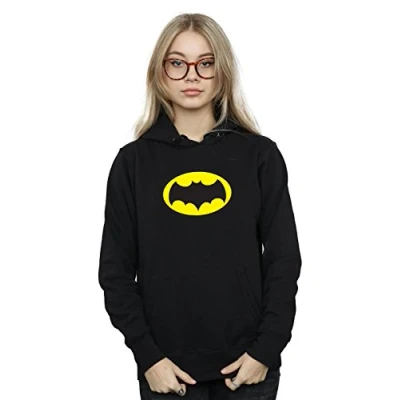 Image of DC Comics Women&#039;s Batman TV Series Logo Hoodie Black Small