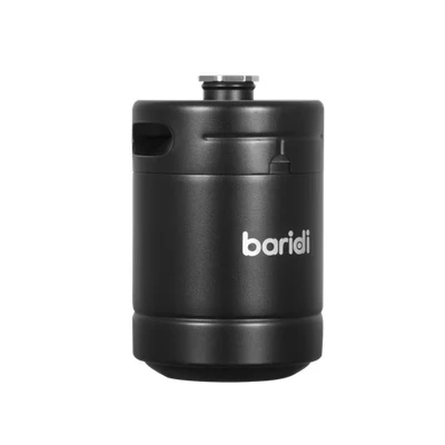 Image of Baridi Mini Stainless Steel Growler Keg 2L, Matte Black Suitable for Soft Drinks or Beer on Tap at Home DH99