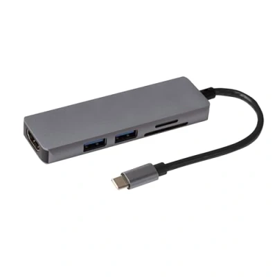 Image of Maplin USB C Multiport Hub 2x A 3.0 HDMI SD Card Reader