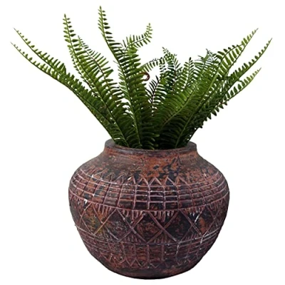 Image of Leaf Extra Large Cachepot Planters, 23cm Aztec Vase
