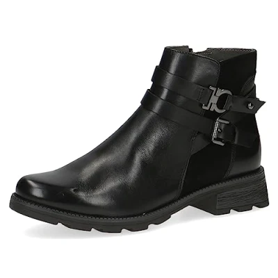 Image of CAPRICE Women&#039;s 9 25429 41 Flat lace up Ankle Boots, Black (Black Comb), 6 UK