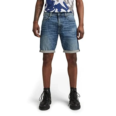 Image of G STAR RAW Men&#039;s 3301 Slim Denim Shorts, Blue (faded cascade D17418 C051 C606), 30