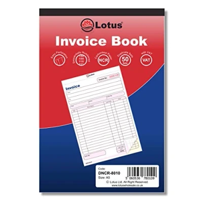 Image of Duplicate Invoice Book NCR, A5 (143 x 210mm), Duplicate, 2 Parts Carbonless DNCR 8010 (1 Book)