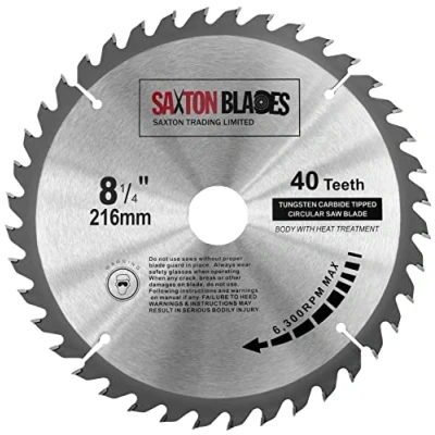 Image of TCT21640T Saxton TCT Circular Wood Saw Blade 216mm x 30mm Bore 40T for Bosch Makita Dewalt