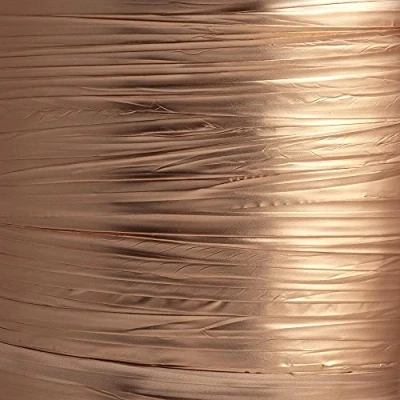 Image of Copper Extra Wide Decor Metallic Foil Gift Wrap Ribbon (125mm x 100 Metres)