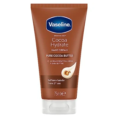Image of Vaseline Intensive Care Cocoa Hydrate moisturiser with ultra hydrating lipids and shea butter Hand Cream for dry hands 75 ml