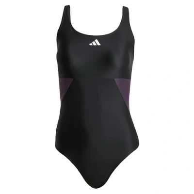 Image of adidas Performance Colorblock Cback Swimsuit Black legend ivy, Women&#039;s, Size: 26, ivy