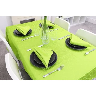 Image of Christmas Concepts® 137cm x 183cm Damask Round Tablecloth Home Or Tableware (Lime Green)