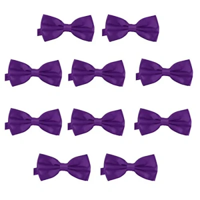 Image of DonDon Set of 10 Men’s bow tie 4.72 x 2.36 12 6 cm already tied and completely adjustable Violet