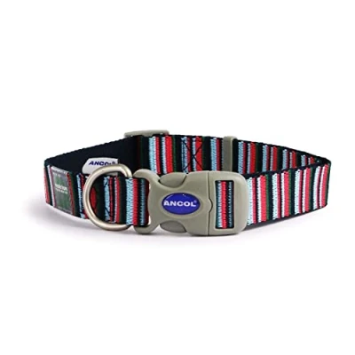 Image of Ancol Navy Candy Stripe Made From Collar (size 5 9/45 70cm neck)