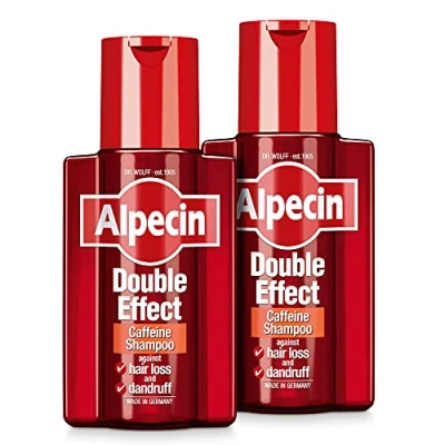 Image of Alpecin Double Effect Shampoo 2x 200ml Anti Dandruff and Natural Hair Growth Energizer for Strong Care Men Made in Germany