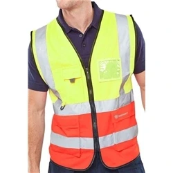 Image of Two Tone Executive Waistcoat Saturn Yellow / Red 4XL