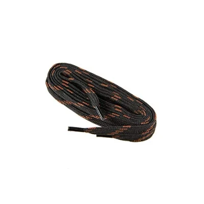 Image of Flat Shoe Laces For Work Boots Shoes, Health And Safety Boots, Strong Weave, By Worker Walker Pro, 1 Pair, Pair (9176 black wth brown / 90 cm 35 inch)