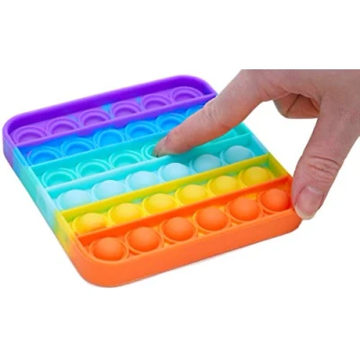 Image of Toyland® Push Bubble Pop Sensory Fidget Toy (Rainbow Square)