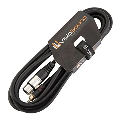 Image of Female XLR to Single RCA Gold Phono Plug Audio Lead/Signal/Patch Cable 3m