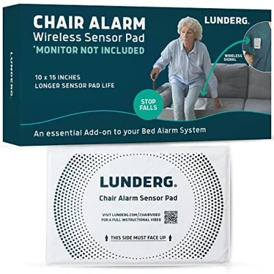 Image of Lunderg Chair Alarm Wireless Sensor Pad ADD ON / Replacement Pager NOT Included Works with Early Alert Bed Alarms Fall Prevention for Elderly Dementia Patients