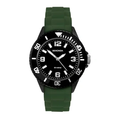 Image of Sekonda Men&#039;s Analog Japanese Quartz Watch with Silicone Strap 30189