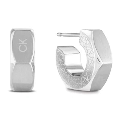 Image of Calvin Klein OPEN HOOP Earrings silvercoloured, Men&#039;s, Size: One Size, Silver coloured