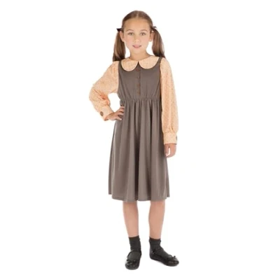 Image of Bristol Novelty CF169 Victorian Schoolgirl (S), Girls, Brown, Age 4 6 Years Old