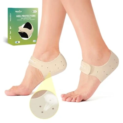 Image of Plantar Fasciitis Heel Protectors for Pain Welnove Cups Heels Spur Relief, Inserts Pads Achilles Tendonitis Dry Cracked Support Cushion (Large UK 8 13)