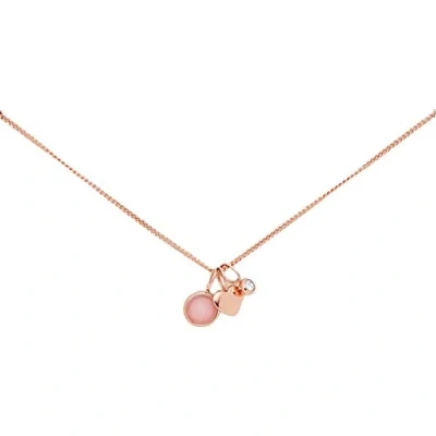 Image of Fossil Necklace for Women Personalization, Total Length: 40 cm + 5 Extension Chain Rose Gold Stainless Steel Necklace, JF03046791