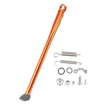 Image of EBTOOLS Side Stand Replacement for Motorcycle,CNC Aluminum Alloy Kickstand with Spring Accessory FE 501 250 390(C (orange pole gray foot))