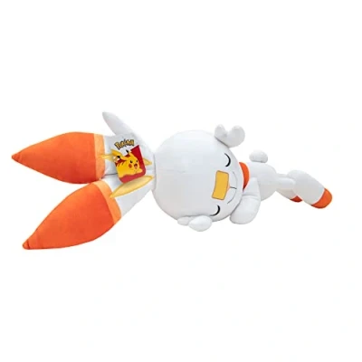 Image of Pokémon PKW02704 Scorbunny Sleeping Plush 18 Inch Premium in Pose