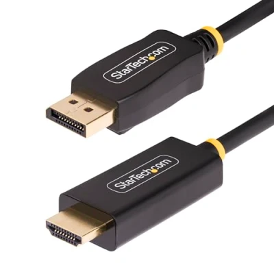 Image of StarTech.com 3.3ft (1m) DisplayPort to HDMI Adapter Cable, 4K 60Hz with HDR, DP 2.0b Active Video Converter