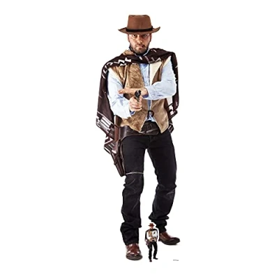 Image of Cowboy Lifesize Cardboardcut Out with Free Mini Cut of cardboard, Multi Colour, 178 x 61 cm