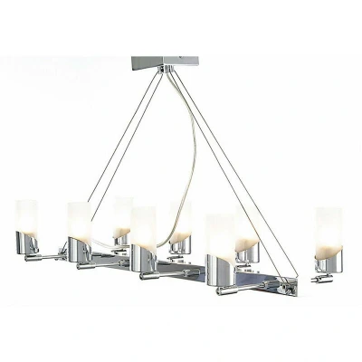 Image of Kopus Rectangular Pendant On Cable 8 Light G9 Polished Chrome