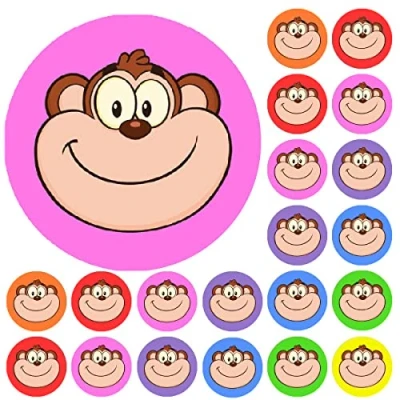 Image of 900 Colourful Mini Monkeys 10mm Spot Reward Stickers for Teachers and Planner Charts