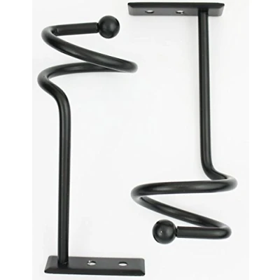Image of Pair Curtain Holdback Valance Creator Swags Swag Holders Black NEW