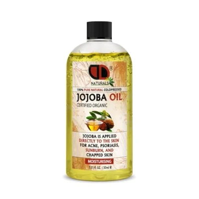 Image of Golden Jojoba Oil Organic Cold Pressed 100% Pure for Hair, Nails, Eyelash &amp; Eyebrow Growth Vegan Cruelty Free Skin, Face Body as Carrier, Massage (30ml Cap)