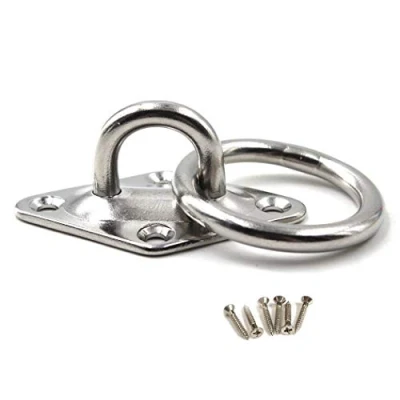 Image of M10 Ceiling Hook Pad Eye Plate 304 Stainless Steel Wall Mount Heavy Duty for Hanging (Pack of 1,Screws Included)