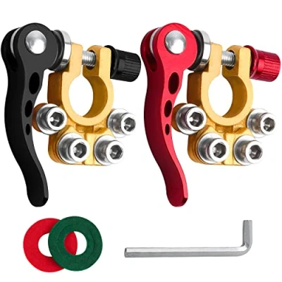 Image of 2 Pcs Battery Terminals 4 Way, JatilEr Car Quick Release, Connectors Pure Brass, 12v for Cars, Trucks, Ships, Mobile Homes 12/24/60V