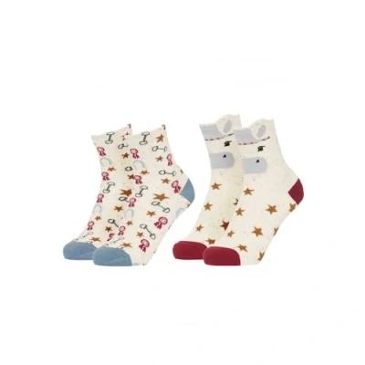 Image of LeMieux Mini Childrens Character Socks 2pk Chancer 13 3