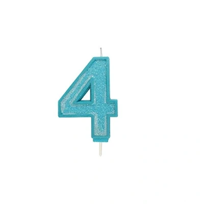 Image of CULPITT Sparkle Number Candles for Cake &amp; Cupcakes, Single Numbers from 0 9, Say Happy Birthday with These Candle Sparklers, Celebrate Birthdays Anniversaries Flair Blue 4