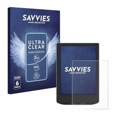 Image of Savvies 6 Pack Screen Protector compatible with PocketBook Verse Protection Film Clear