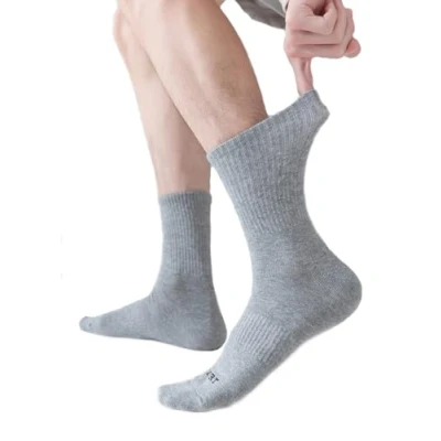 Image of es uk Multipack of 6 Pairs Sports Socks Men 9 12, Gym for Men, Cotton Socks, Mens Crew White Black Grey (Grey)