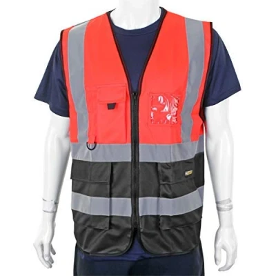 Image of Two Tone Executive Waistcoat Red / Black Large