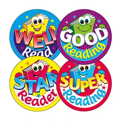Image of 400 Reading Comprehension Childrens Pupils School Teachers Reward Stickers 32mm Brainwaves Primary Teaching Services