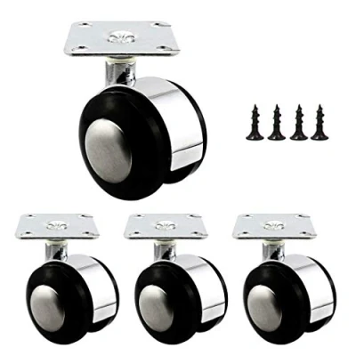 Image of KDDFN Swivel Caster Wheels,Furniture with Brake Wheels Plate,Office Chair Wheels,(Set of 4) 1.5/2 InchTop Plate Mounting