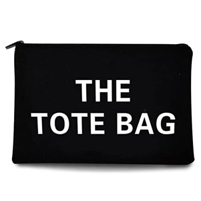 Image of Walls Printed Zip Canvas Pouch Makeup Bag Make Up Bag, Cosmetic Travel Bag,Toiletry Bag,Organizer Bags,Toiletry Bags, Bride Bridesmaid Bag,Pencil Bag,Wash Bag,Coin Purse (The Tote (White Text))