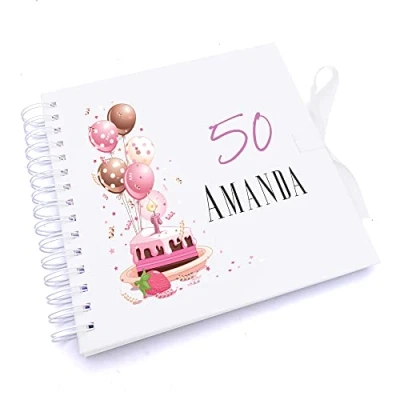 Image of Personalised 50th Birthday Gifts for Her Scrapbook Photo Album